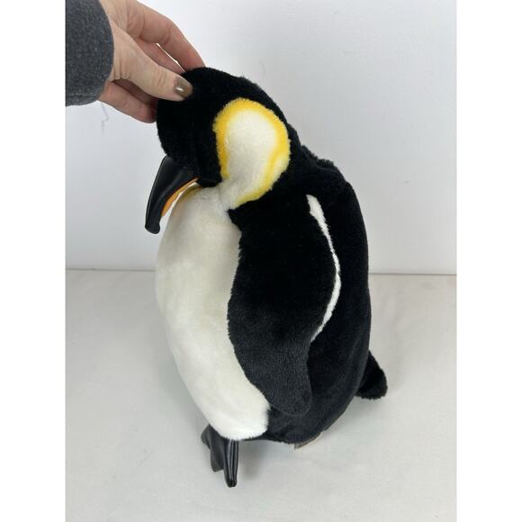 Folkmanis Folktails Emperor Penguin Puppet Plush 15" realistic stuffed animal - Picture 2 of 7